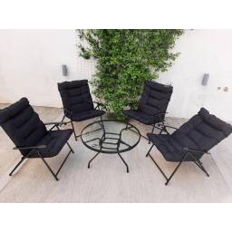 JUEGO DE PATIO SAO PAULO 5 PIEZAS NEGRO 1536346