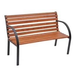 BANCO DE JARDIN SLATS MADERA Y METAL 1,22 MT - 1046845