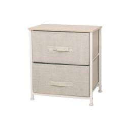 MUEBLE 2 CESTOS TELA/ACERO 45X30X51 CM BEIGE