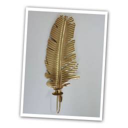 HOJA METAL DECORATIVA 7X26X6CM DORADA