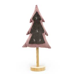 ADORNO ARBOL NAVIDAD ALGODN 18X9X38 CM ROSA/GRIS