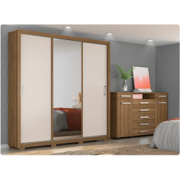 ROPERO RESIDENCE C/ ESPEJO- ALMENDRA/OFF WHITE 32230/140