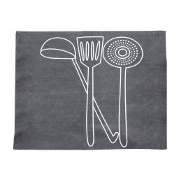 INDIVIDUAL ALGODN 35x45CM UTENSILIOS GRIS