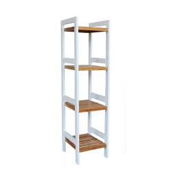 ESTANTERIA 4 TABLAS 32X32X108 CM BAMBOO CON BLANCO