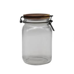 RECIPIENTE VIDRIO 1000ML TAPA MADERA