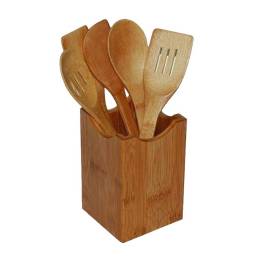 SET 6 PZAS UTENSILIOS MADERA BAMBOO