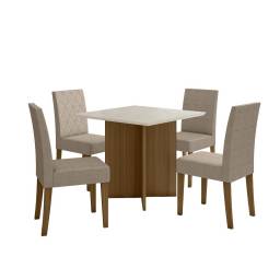 JUEGO DE COMEDOR 4 SILLAS HELO  CARVALHOOFF WHITE J0037241