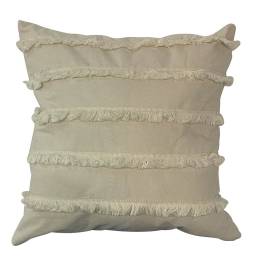 ALMOHADON 45X45 FLECOS BLANCO- BEIGE