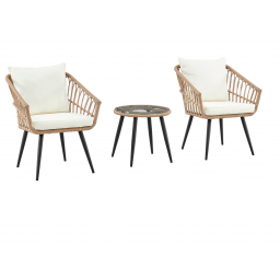 JUEGO DE JARDIN MESA + 2 SILLAS RATAN 2234W - PRE VENTA-