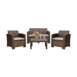 JUEGO DE LIVING EXTERIOR TROPEA 1+2+1 MARRON 236226
