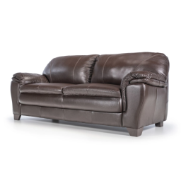 SOFA DE CUERO AREZZO 3 LUGARES CARAMELO