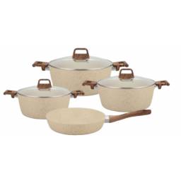 JUEGO DE OLLAS 7 PIEZAS BEIGE 6036H8