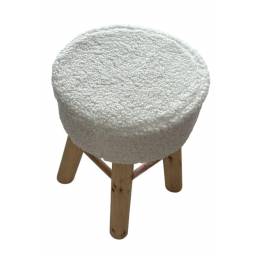 TABURETE ALTO EN MADERA Y CORDERITO 35X50 SM19A067