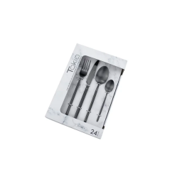 JUEGO DE CUBIERTOS 24 PZAS TOKIO NEGRO