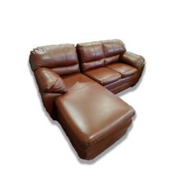 SOFA 100% CUERO GOLD CON CHAISE DERECHO WHISKY BD / 2C