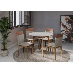 JUEGO DE COMEDOR REDONDO TOPAZIO 103 PALHA 4 SILL CRISTAL