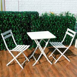 SET EN HIERRO P/ TERRAZA YIWU - PLEGABLE - BLANCO