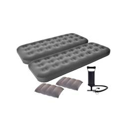 SET 2 COLCHONES INFLABLES KLIMBER + INFLADOR Y 2 ALMOHADAS