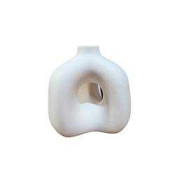 FLORERO CERAMICA TRIOLETE BLANCO