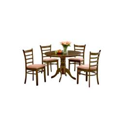 JUEGO DE COMEDOR 4 SILLAS EN MADERA REDONDO HV COCO