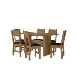 JUEGO DE COMEDOR 6 SILLAS MILANO CARVALHO