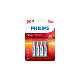 PILAS PHILIPS POWER ALKALINE AAA X 4 LR03P4B/77