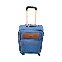 VALIJA CUERINA AZUL CARMELO - MEDIANA
