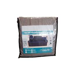 CUBRE SOFA ELASTIZADO 2 CUERPOS BEIGE/GRIS/NEGRO