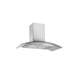 CAMPANA EXTRACTORA C/VIDRIO INOX TEM 90 CMS T1ECH GL 90SS