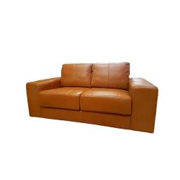SOFA 100% CUERO COMO 2 CUERPOS C1 CAMEL