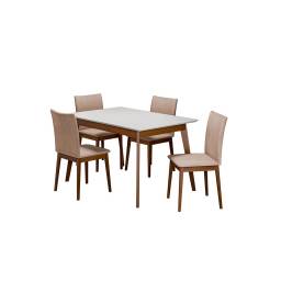 JUEGO DE COMEDOR TOPAZIO 136 X 090 4 SILLAS RUBI