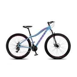 BICICLETA COLLI EUDORA ALUMINIO R29 AZUL CHAMPANHEROSA NEON