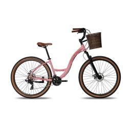 BICICLETA COLLI MUNIQUE ALUMINIO R 29 CCESTO ROSA BLUSH