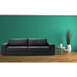 SOFA DE CUERO COLORADO 2 LUGARES NEGRO