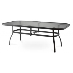 MESA DE HIERRO RECTANGULAR CON VIDRIO 1.50 X 90