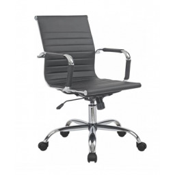 SILLA DE ESCRITORIO SIMIL CUERO NEGRO D-101/234890003/ HY530