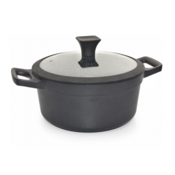 CACEROLA FUNDICION DOBLE 24 CM NERO