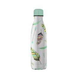 BOTELLA ACERO INOX 500 ML PLUMAS