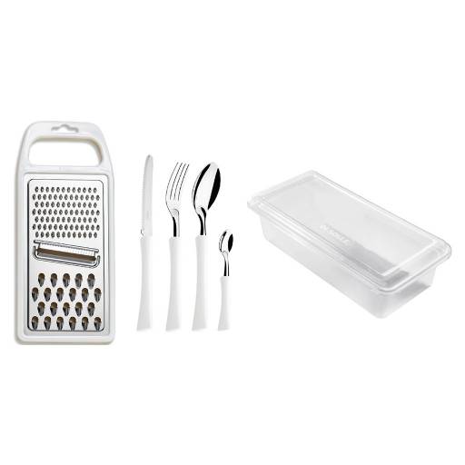 SET 24 PZAS +  RALLADOR MANGO BLANCO INOVA