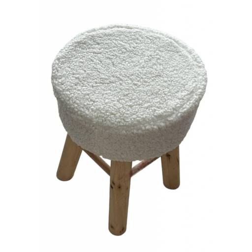 TABURETE ALTO EN MADERA Y CORDERITO 35X50 SM19A067