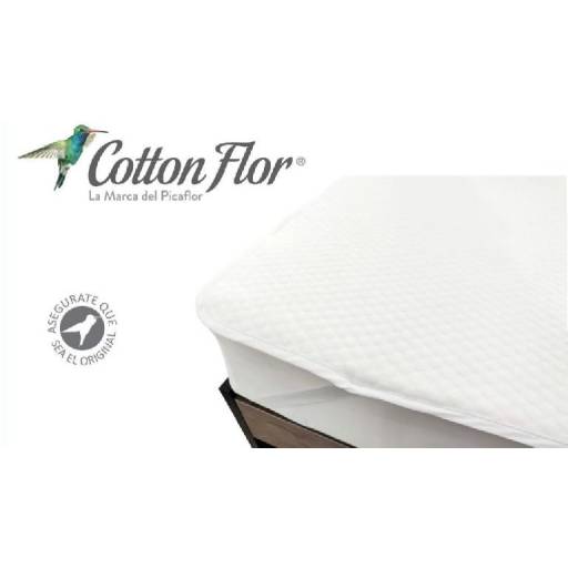 PROTECTOR DE COLCHON IMPERMEABLE 2 PLAZAS COTTON FLOR