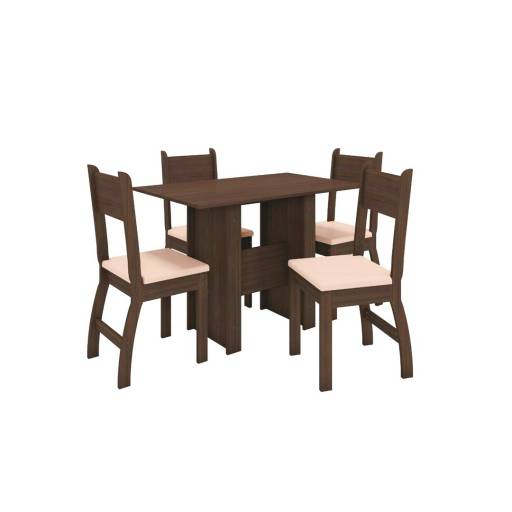 JUEGO DE COMEDOR 4 SILLAS MILANO CARVALHO J0033059