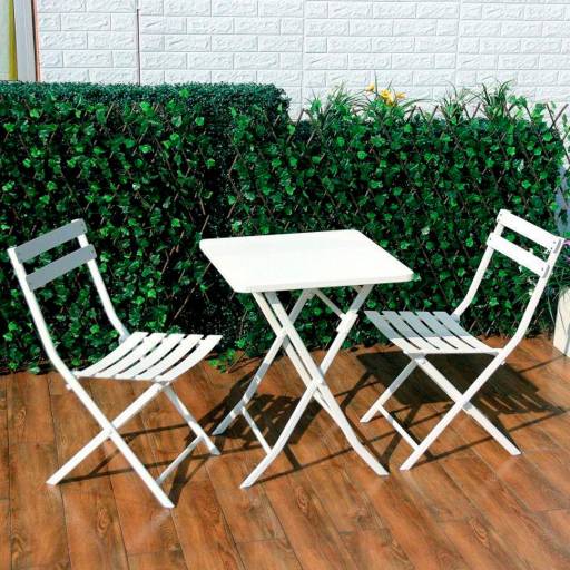 SET EN HIERRO P/ TERRAZA YIWU - PLEGABLE - BLANCO