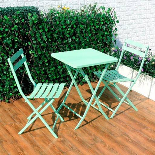SET EN HIERRO P/ TERRAZA YIWU - PLEGABLE - VERDE