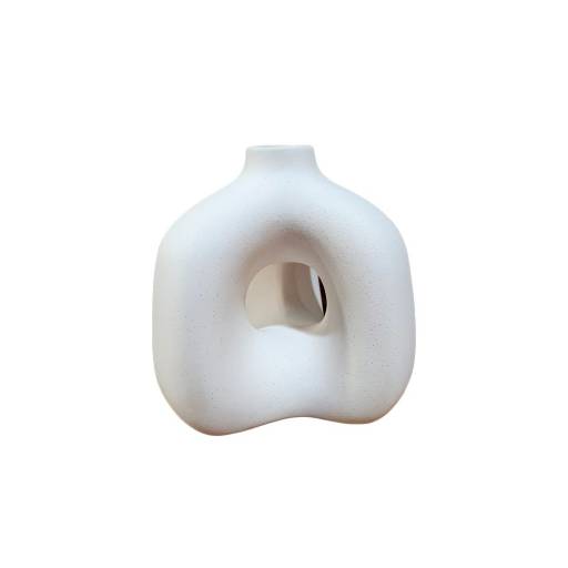 FLORERO CERAMICA TRIOLETE BLANCO