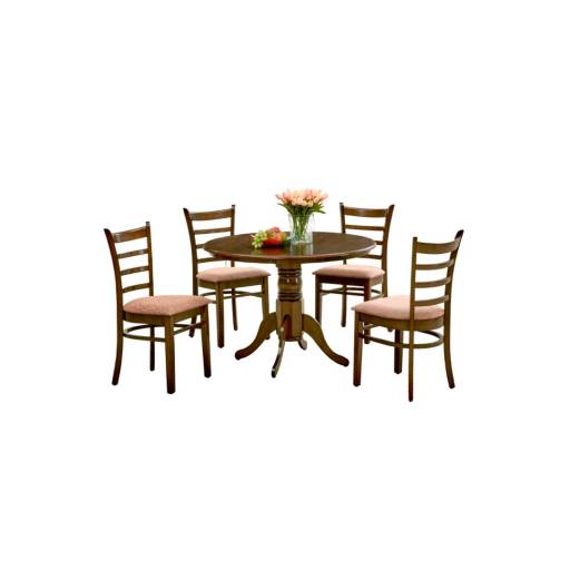 JUEGO DE COMEDOR 4 SILLAS EN MADERA REDONDO HV COCO