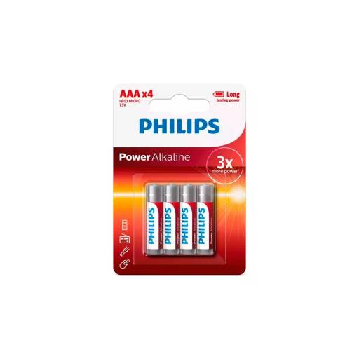 PILAS PHILIPS POWER ALKALINE AAA X 4 LR03P4B/77