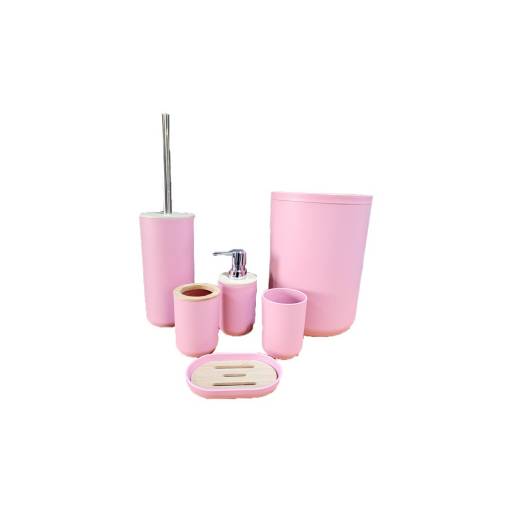 SET DE BAO 6 PCS ROSADO PLASTICO / BAMB