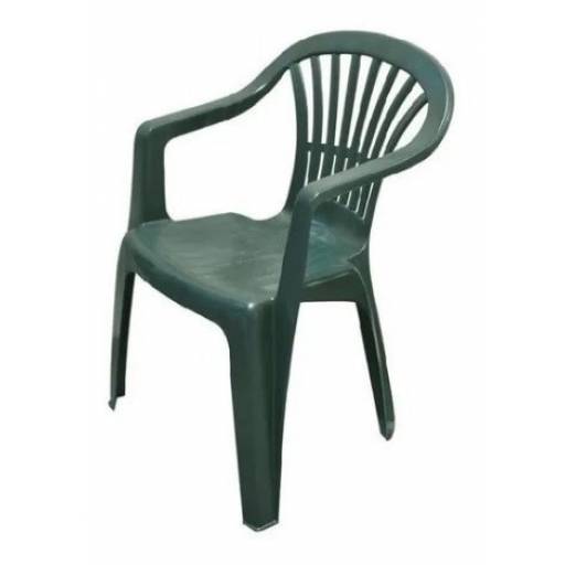 SILLA DE PVC KONA VERDE CON POSABRAZOS PROGARDEN