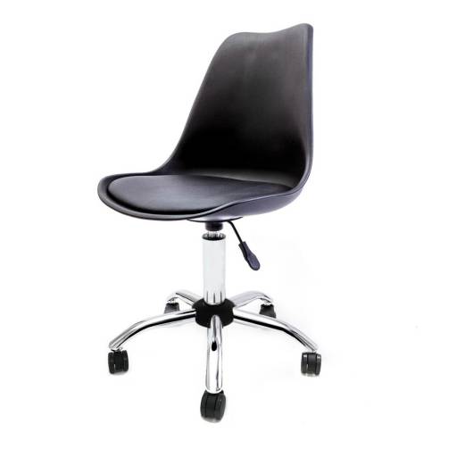 SILLA DE ESCRITORIO SARINEEN OFFICE CROMADA NEGRO 260891